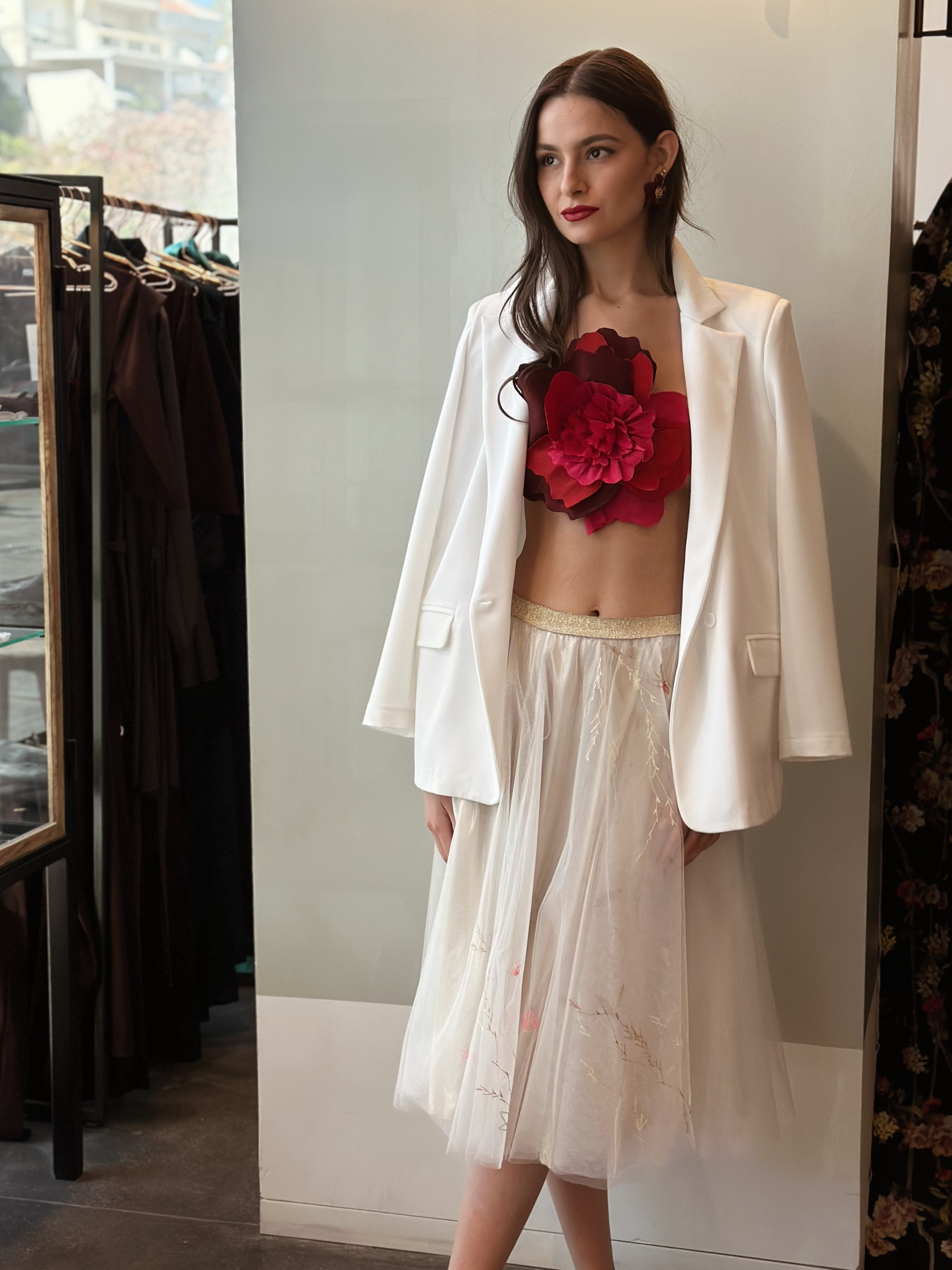 RAVIT EMB TULLE SKIRT