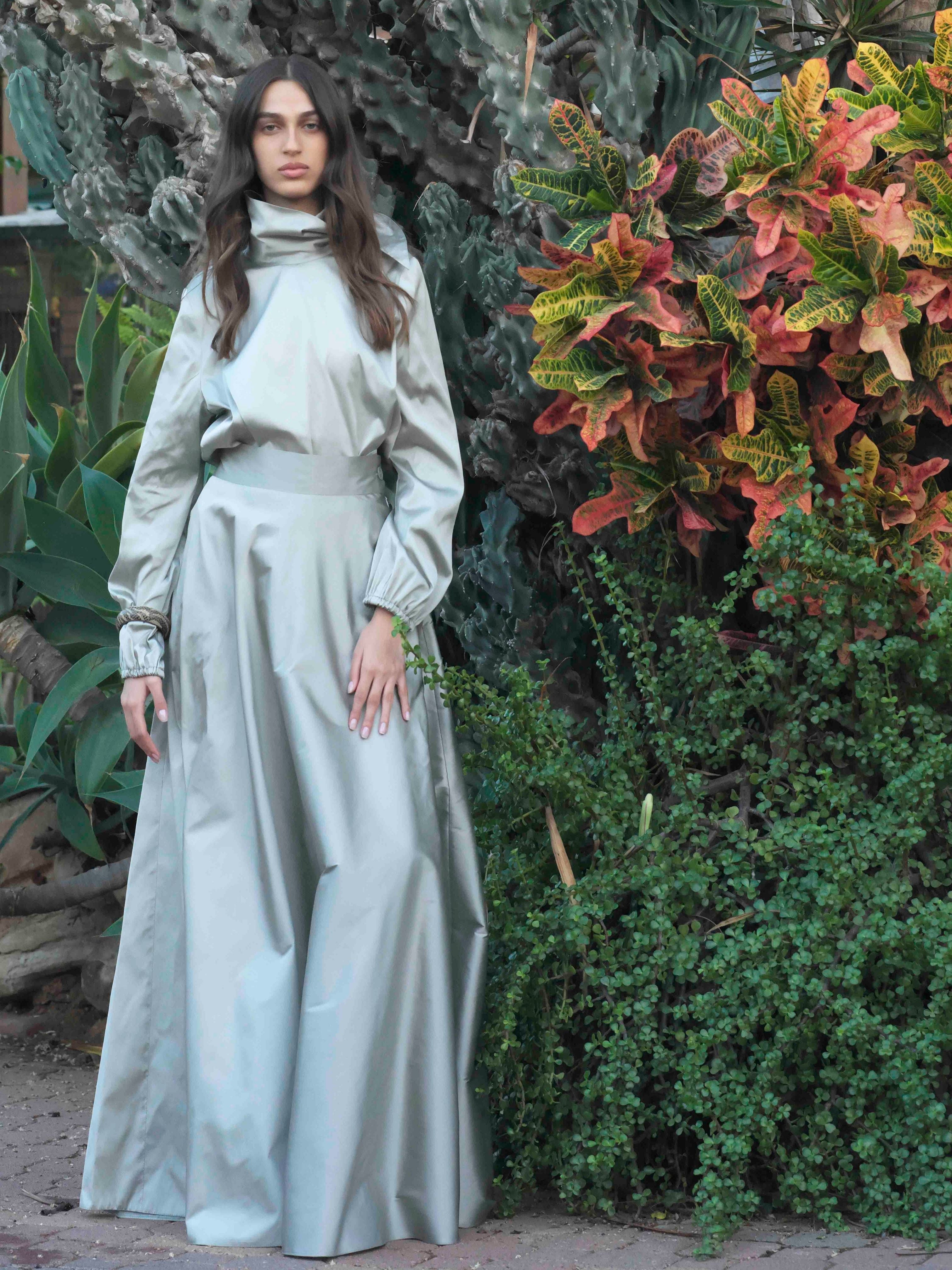 REUT SILK LONG SKIRT