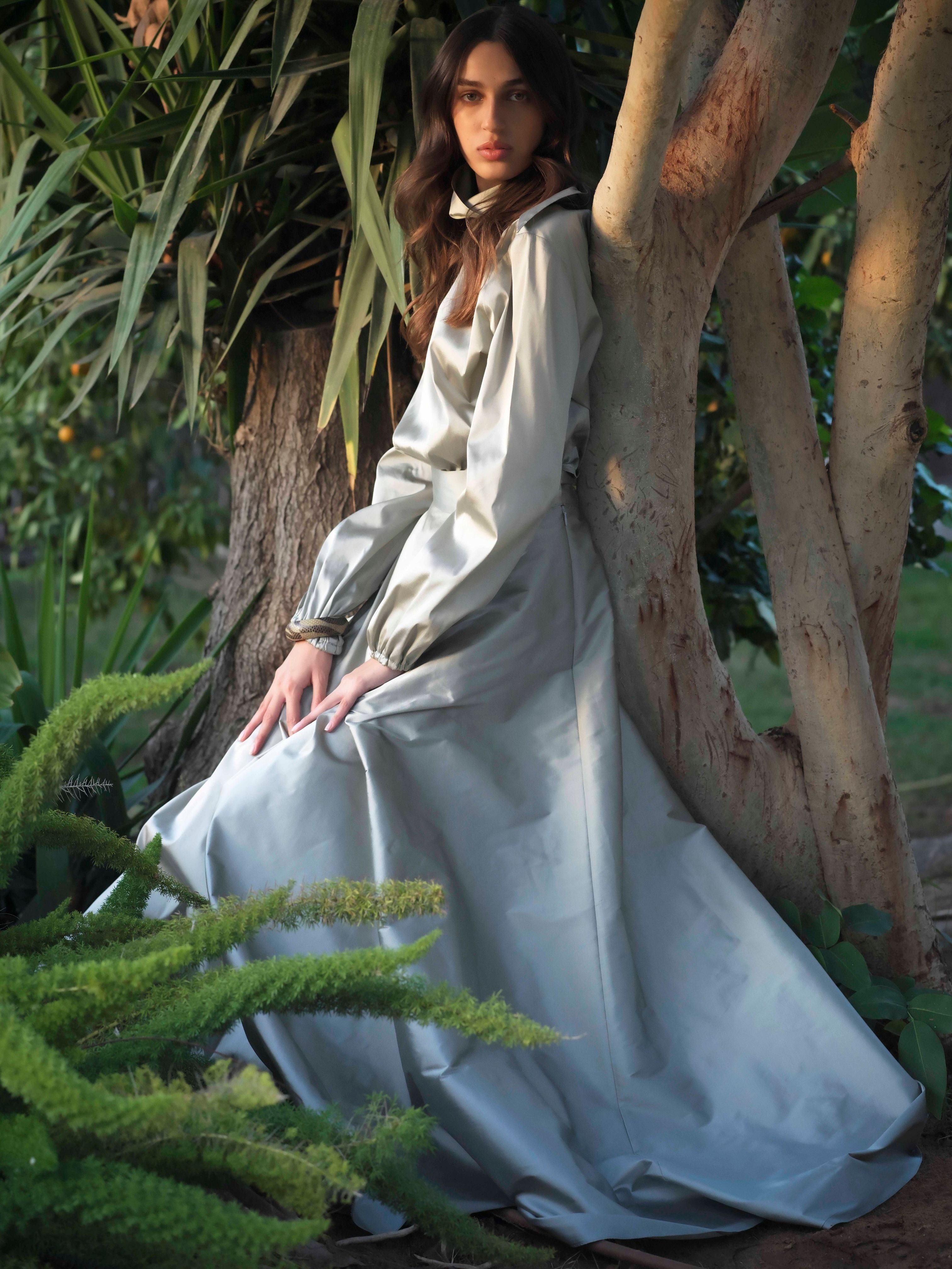 REUT SILK LONG SKIRT