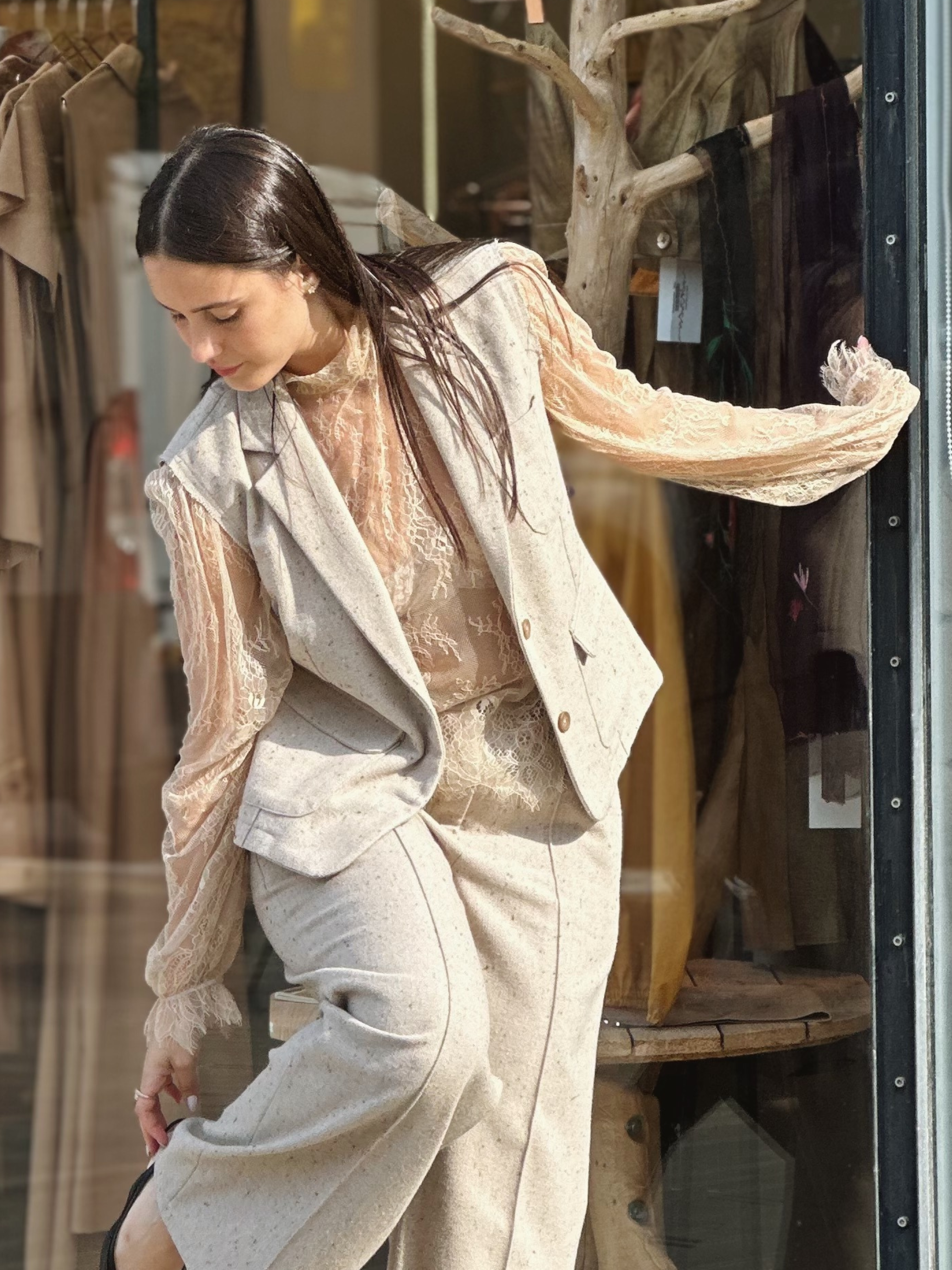 SARAH LINE WOOL PANTS