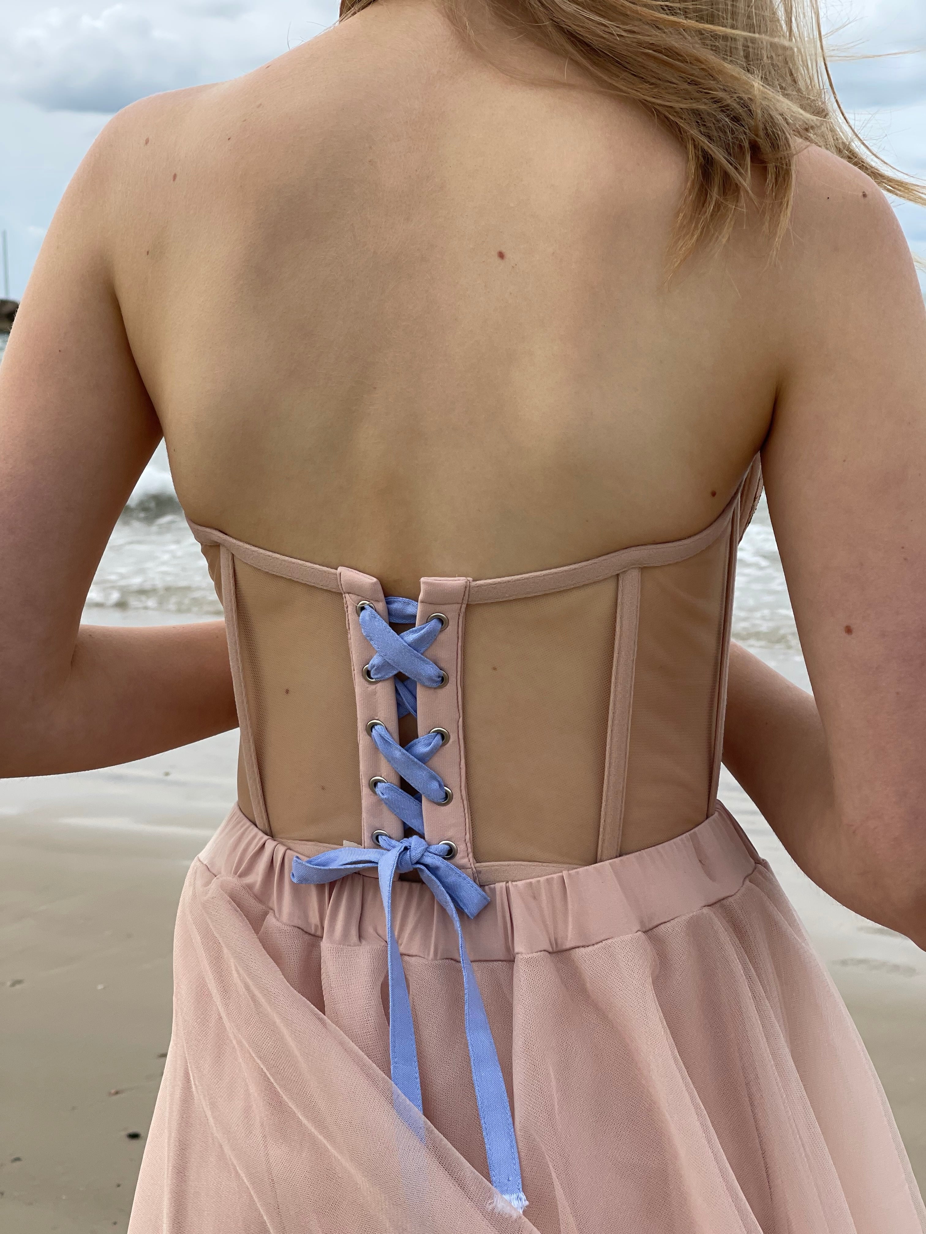 CORSET EMB TOP SHIRT